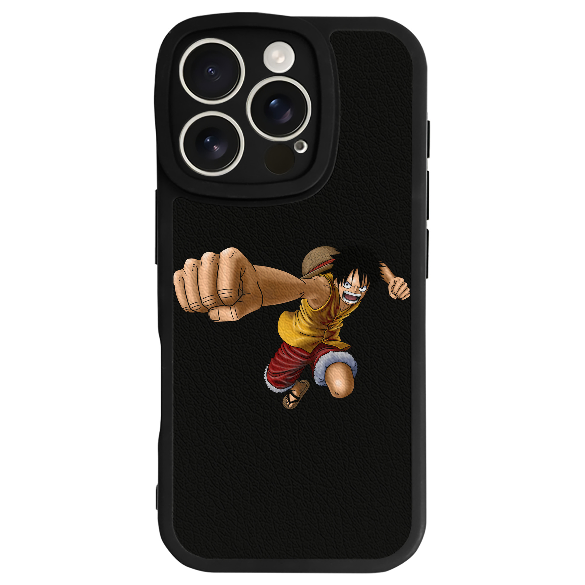 （画像用） ワンピース モンキー・D・ルフィ ONE PIECE Monkey D. Luffy 【iPhone 16シリーズ対応】シリコンスマホケース（レザー調） 材質：シリコン